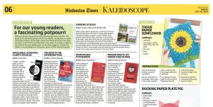 A picture of Hindustan Times' Kaleidoscope page showing a description of Invaluable on the left